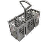 Reemplazo de canasta de cubiertos para lavavajillas universal, con asa extraíble, soporte para utensilios de lavavajillas f Gris