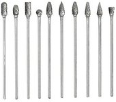 10pc 4 pulgadas de largo doble corte tungsteno sólido carburo rebabas rotativas Set 1/8 de pulgada (3 mm) Shank Twist Drill (haoyi