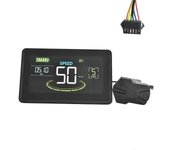 Medidor de pantalla LCD de bicicleta eléctrica H6C 24V-60V E Scooter Panel LCD Pantalla a color con USB UART para Elec Negro