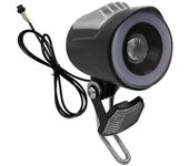 QD228 Faro delantero de bicicleta eléctrica con bocina para bicicleta eléctrica y scooter Negro