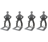 4pcs Accesorios divertidos para barbacoa Soporte para salchichas para perritos calientes Soporte portátil para barbacoa Soporte para asador de acer...