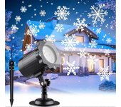 Mintian Lámpara LED del proyector de Navidad, Luz del proyector del copo de nieve, Iluminación nocturna dinámica blanca, Proyector de Navidad al ai...