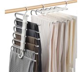Percha para pantalones 6 en 1, Percha para pantalones que ahorra espacio, Perchas para pantalones, Perchero deslizante para pantalones, Perchas par...