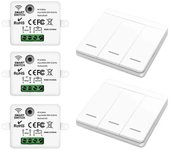 Interruptor inalámbrico inteligente de 433Mhz RF Botón pulsador autoalimentado Paneles de pared Interruptor de luz de control remoto Interruptor de...