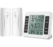 Termómetro inalámbrico para refrigerador Termómetro digital para congelador Monitor de temperatura con 2 sensores para WhiteBlack