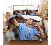 HOUKIG Erling Haaland Juego de fundas nórdicas 3D Football Superstar Juego de fundas nórdicas de ropa de cama impresas Funda nórdica de ropa de cam...