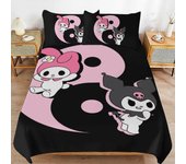 Juego de ropa de cama ZM46 Kuromi Juego de fundas nórdicas, Juego de ropa de cama de 3 piezas Juego de fundas de edredón decorativas (1 funda nórdi...