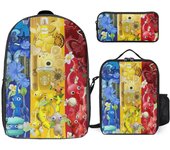i206 Pikmin Backpack set Trio Kit Mochila de poliéster ligero Bolsa de aperitivos Estuche para bolígrafos c206