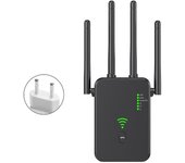 1200Mbps WIFIrepetidor InalámbricoRangos de RouterExtensores SignalBooster 2.4G 5G Enchufe de la UE 300M black
