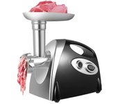 Picadora eléctrica de verduras y carne de acero inoxidable 2 en 1 de 800 W Máquina de salchichas de cocina Negro