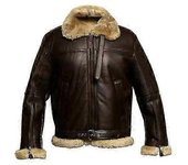2024 Hombre Raf Aviator Chaqueta De Cuero Real Abrigo Bomber B3 Piel De Oveja Piloto Volando 100% 2023 Caliente 2024 Nuevo Solo 1 par de guantes de...