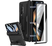 Funda Galaxy Z Fold 4 con soporte para S Pen, protector de pantalla incorporado con protector de bisagra magnética-YVAN negro