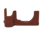 Para Sony A7C II PU Leather Camera Bottom Cover Half Body Case con tornillo Marrón