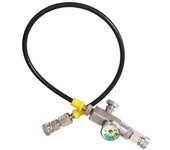 Adaptador de llenado de aire PCP de 10 pulgadas Válvulas de escape Conexión rápida / Enchufe Acero inoxidable BLVPP01, Doulbe hembra Plata