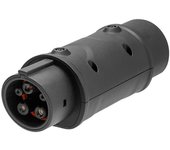 Hpscdyo Adaptador SAE IEC 62196 2 a J1772 Tipo 1 Carga de coches eléctricos Cargador de vehículos eléctricos de un lado Connecto-C16 Negro