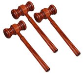 Subasta de 3 piezas Martillo Abogado Martillo de madera Martillo de juez Martillo multifuncional 17x6.2cm