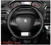 Cubierta del volante del coche de cuero de vaca de fibra de carbono de Peugeot para Peugeot 308 207 208 206 3008 508 307 408 407 2008 4008 5008 508...