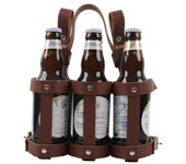 Portabotellas de cerveza Bicicletas de cuero Portacerveza para andar en bicicleta al aire libre Marrón