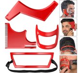 4 piezas de kit de herramientas de corte de pelo para dar forma a la barba, guía de plantilla de afeitado de escote Herramienta de recorte de peina...
