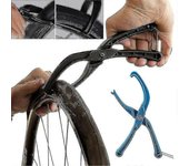 Herramienta de talón de palanca de neumático de mano de bicicleta compatible Abrazadera de extracción de neumáticos de bicicleta difícil de instala...