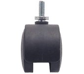 6mm Vástago roscado 40mm Dual giratable Caster Negro