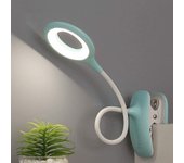 Lámpara de lectura led con clip regulable lámpara de mesa de protección ocular Azul