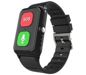 Pulsera inteligente GPS para personas mayores: monitoreo de frecuencia cardíaca, reloj de seguimiento incorporado Negro