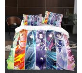Juego de ropa de cama MV420 Anime 3D Demon Slayer: Funda nórdica Juego de ropa de cama de 2 piezas,Juego de fundas de edredón para adolescentes Fun...