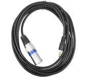 Conector estéreo de 3,5 mm a cable XLR macho de 3 pines Grabación de audio de micrófono Negro Azul Plata