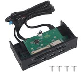 Lector de tarjetas interno multifunción para PC - Panel frontal del salpicadero de 5,25"