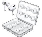 12 piezas puntas de reemplazo para auriculares Airpods Pro Silicon Ear Buds Tips con caja de almacenamiento portátil (blanco) (6 pares)