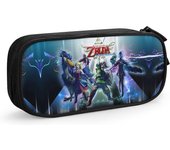 Kerota Legend of Zelda Estuche para lápices de almacenamiento grande Caja de papelería 3 compartimentos Marcador Bolsa de lápices Bolsa con cremall...