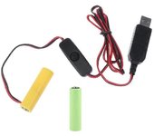 Batería ficticia USB a 3V LR6 AA con interruptores para radio de control remoto Luz LED