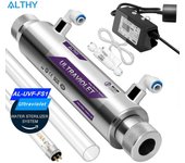 Sistema de esterilización del purificador de agua con luz ultravioleta ultravioleta ALTHY + interruptor de control de flujo inteligente de acero in...