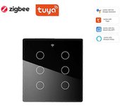 4/6/ Gang Tuya Smart Zigbee Brasil Interruptor de luz de pared Panel táctil Sensor de hogar inteligente Interruptor Funciona con Alexa Google Home ...