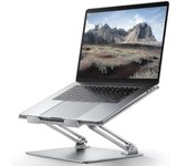 Soporte ajustable para computadora portátil para escritorio, soporte de computadora portátil ergonómico Soporte de aluminio para computadora portát...