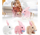 100% nuevo peluche eléctrico conejo saltando interactivo conejito de peluche juguete para niños regalo b Rosa