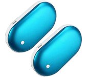2 Pack Calentadores de manos recargables Usb Power Bank Calentador de bolsillo eléctrico Calentador-ykc Azul