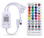 Dc5-24V Bluetooth Led Controller + 40 teclas Control remoto de la aplicación Control y sincronización de música Rgb Ir Rf para 50 Blanco