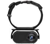Collar de cámara para gatos 1080P Cámaras para mascotas Mini cámara de acciones a prueba de agua para registros de video Negro