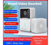 Timbre inalámbrico WiFi Cámara HD al aire libre Timbre de puerta de seguridad Visión nocturna Intercomunicador de video Cambio de voz para el monit...