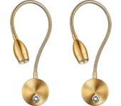Lámparas de lectura LED regulables, luces de lectura de montaje en pared para cabecera de cama, cuello de cisne flexible con enchufe de atenuación ...