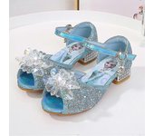 Sandalias Niñas Frozen 2 Elsa Princess Shoes Little Girls Crystal Shoes Niños High Heels Pasarela Show Zapatos color de imagen3 26