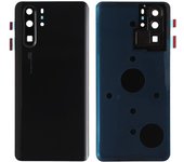 Para Huawei P30 Pro Carcasa de batería con pegatina adhesiva + cubierta de lente de cámara - Negro Multicolor Black