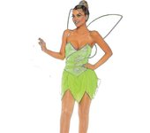 Tinker Bell Disfraz Verde Pixie Hada Cosplay Accesorios Vestido Carnavales Trajes de Halloween Verde claro S
