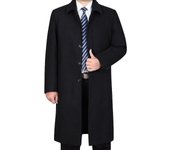 Abrigo de lana casual para hombre 4XL Black