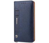 CMAI2 PU Leather Card Slots Wallet Funda de Teléfono para iPhone 12/12 Pro - Negro Azul
