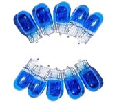 10Pcs T10 W5W 194 Blanco Frío 12V 5W Vehículo de coche Xenón Lámpara de luz halógena Bombilla Azul