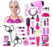Zdiqing baldosas magnéticas Peluquería Niños Maquillaje Cabeza De Muñeca Cabeza De Muñeca Juguete Para Peinar Juego De Niños Maquillaje Y Cabezas D...