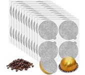 Sellos de tapas de papel de aluminio - Reutilizar cápsulas Cápsulas de café 120 piezas, para Vertuoline Vertuo Reutilizar cápsulas de café Sellos d...